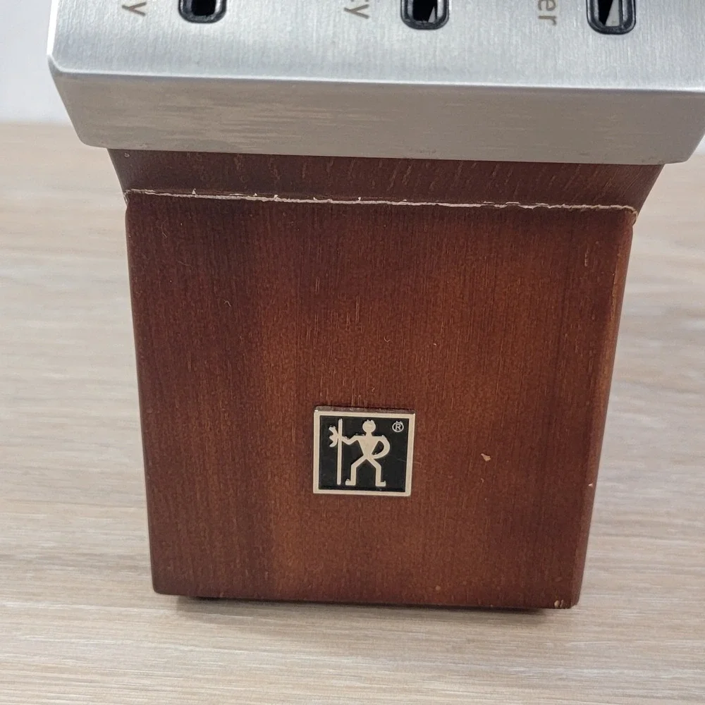 Zwilling J.A. Henckels Knife Block Holder Wooden Stainless Steel 6 Slot - Picture 4 of 7